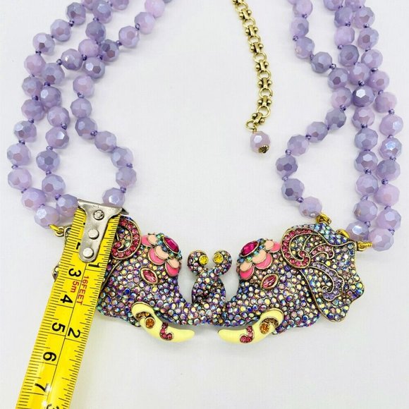 Heidi Daus Double Vision Crystal Beaded Elephant Necklace NWOT - Picture 11 of 13